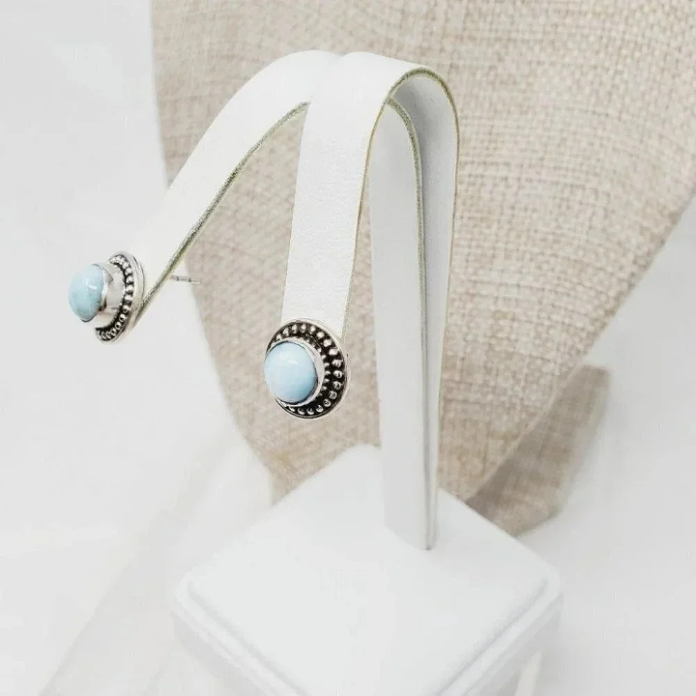 Artisan Crafted Larimar Sterling Silver earrings - Picture 8 of 8